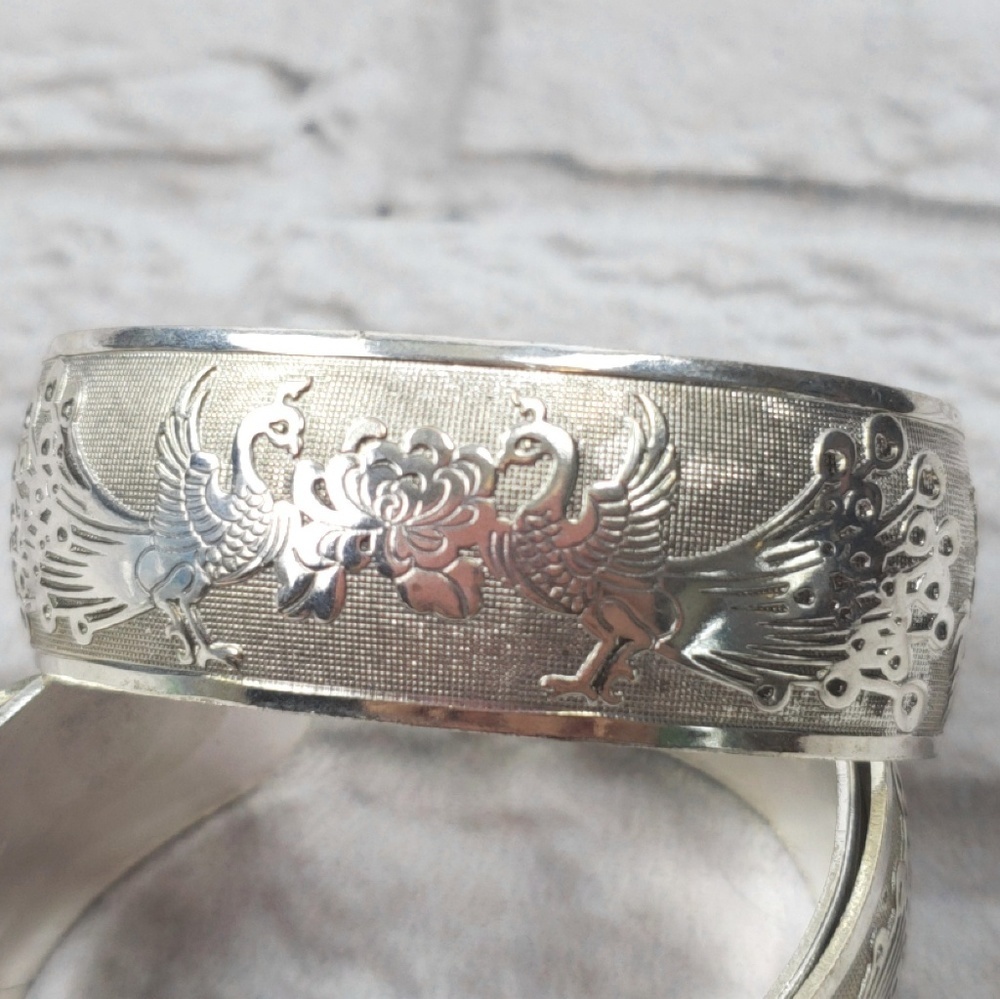 💚Peacock Cuff Bracelet in silver
